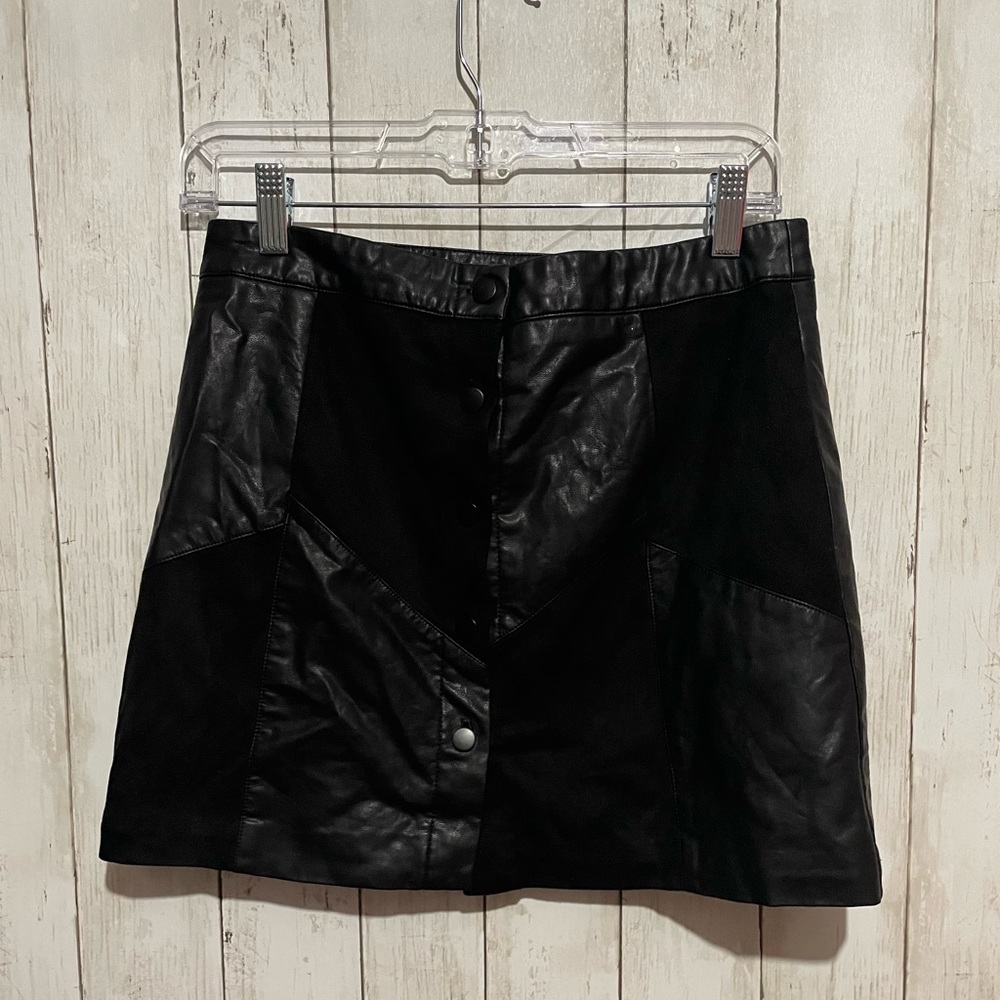 Black leather skirt